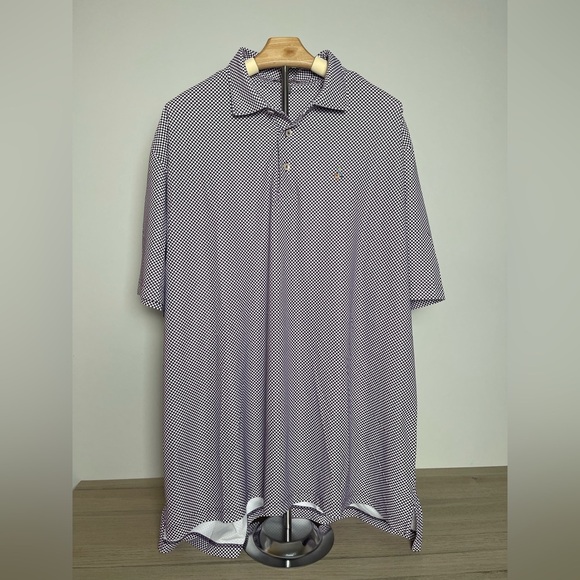 Peter Millar | Summer Comfort | Purple Check Polo Tee Golfing Outdoor Casual - Picture 1 of 4